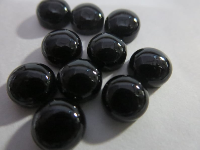 NATURAL BLACK ONYX round cabochon Year-end gift 8mm are 5pcs 1pcs Super special price Option 2pcs