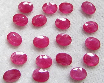 1pc RUBY oval CUT 6X8MM translucent ruby 6X8mm oval birthstone ruby nice quality ruby gemstone 6X8mm oval HEATED ruby Mozambique nice lot