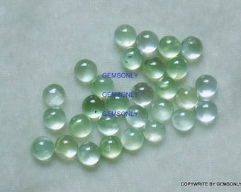 6mm NATURAL PREHNITE redondo 6mm cabujón Prehnite 6mm redondo cabujón menta color prehnite turmalina aguja cachón pequeño redondo 6mm