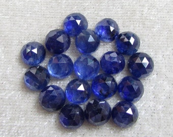 6MM Natural BLUE SAPPHIRE 6MM round Rose cut stone 6mm sapphire rosecut 6mm blue sapphire top rosecut bottom flat Led fill treatment