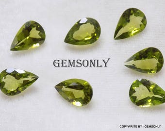 9X13MM NATURAL PERIDOT Pear shape 9X13m faceted cut 9X13m peridot pear shape gemstone fancy shape green peridot pears 9X13m full luster gems
