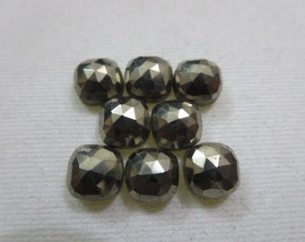 Natural Pyrite Cushion Rose Cut 8x8mm-1 Piece