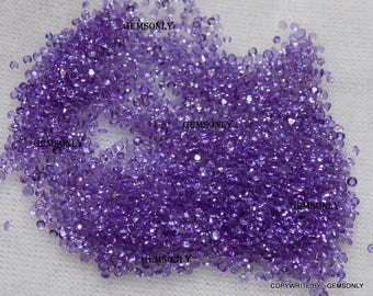 1 mm natuurlijke AMETHIST RONDE 1 MM paarse amethist ronde gefacetteerde amethist 1 mm edelsteen paarse amethist ronde 1 mm ronde lijkt op tanzaniet 1 mm
