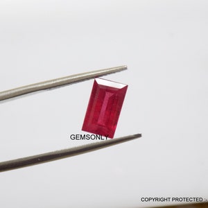 NATURAL RUBY Baguette 6X10mm red ruby Baguette Rectangular 6x10mm Faceted  reddish ruby faceted Baguette 6x10mm table cut ruby birthstone