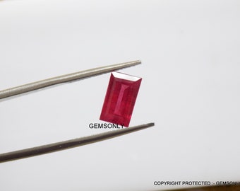 Baguette rubi natural 6x10mm baguette rubi vermelho retangular 6x10mm facetado rubi avermelhado facetado baguette 6x10mm corte de mesa rubi pedra de nascimento