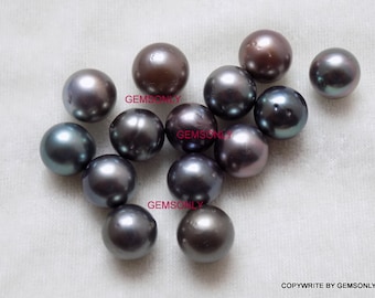 2pc Sea water Natural TAHITI PEARL 11-10mm ball Gray black pearl round pearl birthstone 11mm-10mmTahitian pearl SPHERE ball quality pearl