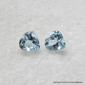 2pc 6mm Natural AQUAMARINE heart shape nice quality matching pair aquamarine 6mm aquamarine original aquamarine faceted valantine gift 6mm