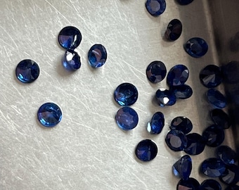 10pc BLUE SAPPHIRE 3mm diamond cut mix vvvs nice quality Ceylon sapphire round diamond cut small size round April birthstone 3mm