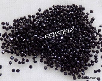 100pc Natural BLACK SPINEL ROUND Diamond cut select below 1mm 1.10mm 1.20mm 1.25mm 1.30mm 1.40mm round black spinal round diamond cut