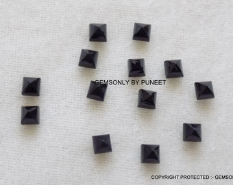 4mm NATURAL BLACK ONYX pyramid square smooth polish black onyx pyramid 4mm triangular onyx pyramid shiny cut magical 4mm square shape