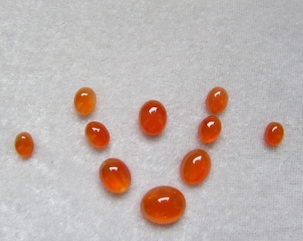 10pc NATURAL CARNELIAN oval cabochon mix size lot we create a neckalce style ready to set 100% natural gemstone cabochon carnelian