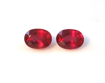 2pc 5x7mm Natural RUBY oval 7x5mm matching pair lead fill ruby oval 5x7mm cut nice quality ruby oval gems quality pegien red ruby 7x5mm oval