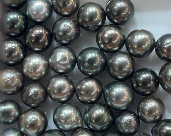 TAHITI South sea pearl Natural PEARL 8mm approx rare to find small size sea water birthstone Tahitian pearl balls black pearl 8mm-9mm