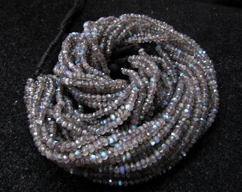 3.50 mm (2 string) LABRADORITE  Rondelle Bead Luxury,Elegent aaa Quality 13.5 "inch x 2strand = 27" INCH