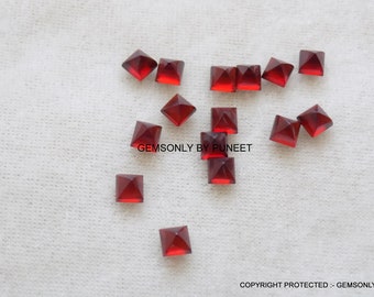 6MM NATURAL RED GARNET Pyramid cabochon 6mm smooth poliesh garnet 6mm sq pyramid red garnet healing stone 6mm square garnet mozambique