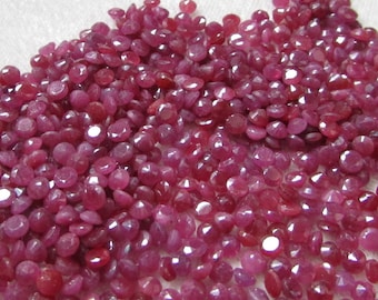 Natural 3mm RUBY round faceted 3mm faceted RUBYgemstone round 3mm cut always buy genuine ruby 3mm round unheated ruby no heat cheaper deal
