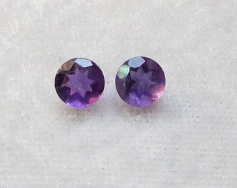 2pc 5mm Natural AMETHYST ROUND 5mm color base slightly inclusion 5mm round purple amethyst cut stone round amethyst5x5mm cut stone round 5mm