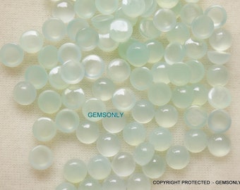 6MM Natural aqua green CHALCEDONY round cabochon 6mm aqua green chalcedony round 6mm chalcedony 6mm round top cabochon flat cabochon fancy
