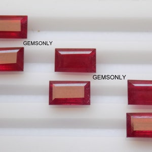 NATURAL RUBY Baguette 4.50X9mm red ruby Baguette Rectangular 4.50X9mm Faceted reddish ruby faceted Baguette table cut ruby birthstone