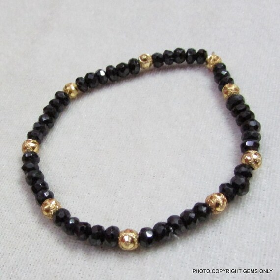 BLACK SPINEL Bracelet Black Spinal Beaded Ready to Wear - Etsy