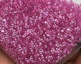 1mm Natural Pink SAPPHIRE 1mm round diamond cut hot pink sapphire melee round 1mm round April birthstone ancient