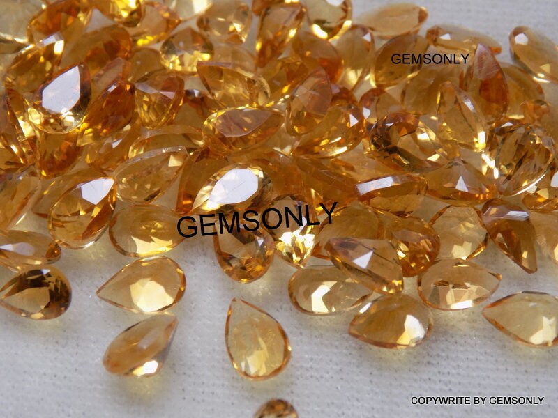 6x4mm NATURAL CITRINE PEAR forma facetada citrina gema 6x4mm pera forma facetada piedra buena citrina lúster citrina al por mayor deal citrino citrino