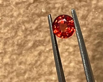 Natural Orange Sapphire Round Faceted Gemstone 6mm April Birthstone