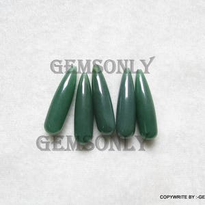 8X30MM NATURAL Green Aventurine Drop smooth long drop green aventurine Top drill smooth drop shape fancy smooth cabochon drops with top dril