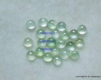 5mm NATURAL PREHNITE redondo 5mm cabujón Prehnite 5mm redondo cabujón menta color prehnite tourmalina aguja cabujón pequeño redondo 5mm