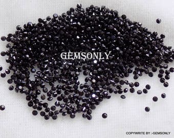 1.50mm Natural BLACK SPINEL ROUND 1.50mm Diamond cut kindly select pcs lot below round black spinal 1.50mm round black spinel diamond cut