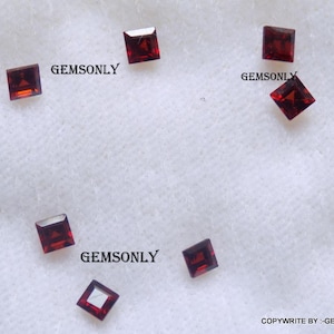 2.50mm Natural GARNET stepcut Square Faceted 2.50mm Mozambique garnet 2.50mm square step cut 2.50mm garnet sq shape  red birthstone January