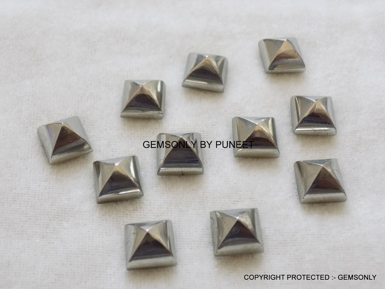 6MM NATURAL PYRITE PYRAMID golden pyrite cabochon 6mm smooth poliesh pyrite 6mm sq pyramid golden pyrite natural healing stone 6mm square image 1