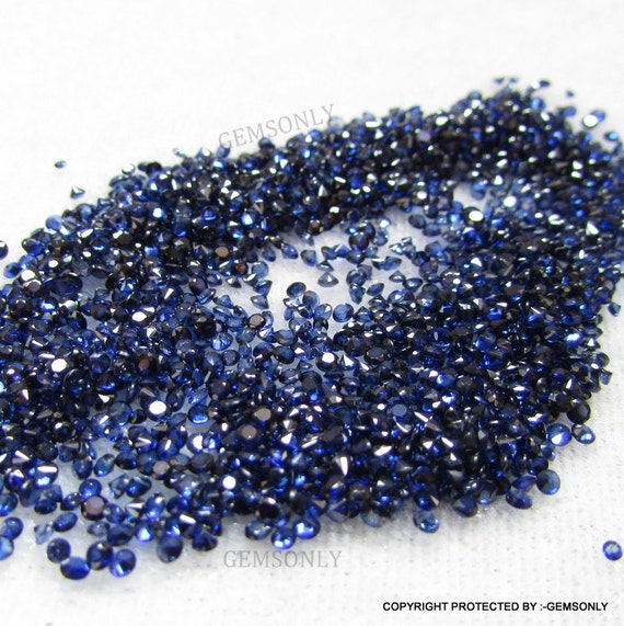 8pc 1.75mm Natural BLUE SAPPHIRE 1.75mm Diamond Cut Quality Blue