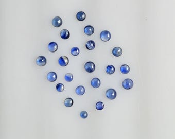 30pc 1.80MM TO 2.50MM Natural BLUE SAPPHIRE round Mine kanchanaburi Thailand gemstone sapphire cabochon 3MM blue sapphire round cabochon