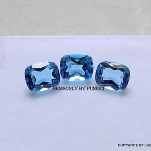 1pcs Natural Swiss Blue Topaz Cushion 8x10mm blue topaz cushion swiss blue color loop clean topaz blue 10x8mm birthstone topaz blue gemstone