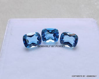 1pcs Natural Swiss Blue Topaz Cushion 8x10mm blue topaz cushion swiss blue color loop clean topaz blue 10x8mm birthstone topaz blue gemstone