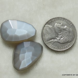 2pc 14x20mm NATURAL GRAY moonstone rosecut flat bottom top rosecut nice uneven shape moonstone gray rosecut uneven image 3