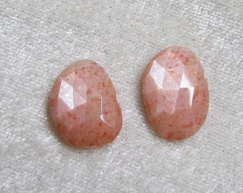 PEACH MOONSTONE rosecut 15cts 2pc 13x19mm feldsper peach moonstone healling moonstone nice quality peach moonstoneice peach color birthstone