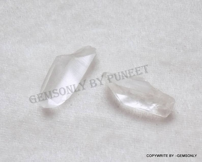 22.95cts 2pc NATURAL Crystal quartz Raw rough quartz gemstone for wire jewelry or making stone natural 100/% white quartz raw mineral