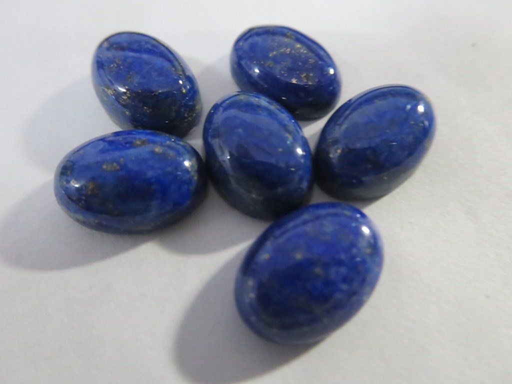 1pc NATURAL LAPIZ LAZULI cabujón ovalado 10x14mm azul lapis lazuli 10x14mm cabujón ovalado cabujón liso 10x14mm lapis ovalada resemble sapphire