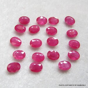 1pc RUBY oval CUT 6X8MM translucent ruby 6X8mm oval birthstone ruby nice quality ruby gemstone 6X8mm oval HEATED ruby Mozambique nice lot image 2