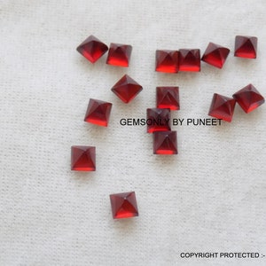 4MM NATURAL RED GARNET Pyramid cabochon 4mm smooth poliesh garnet 4mm sq pyramid red garnet healing stone 4mm square garnet mozambique image 1