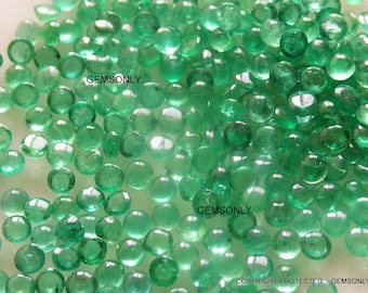 5pc 3MM Natural EMERALD Cabochon 3mm round cabochon aaa emerald 3mm cabochon round quality we always deal in emerald round 3mm cabochon