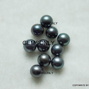 2pc fresh water color treated PEARL 6mm ball Gray black pearl round pearl birthstone 6mm looks like Tahitian pearl balls 6mm shiny pearl