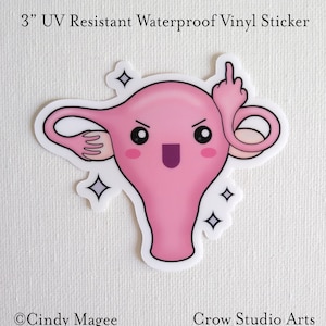 Kawai Uterus Angry Uterus Reproductive Rights 3in Sticker