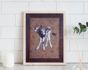 Two Headed Calf Print 8.5x11in bicephalic cow