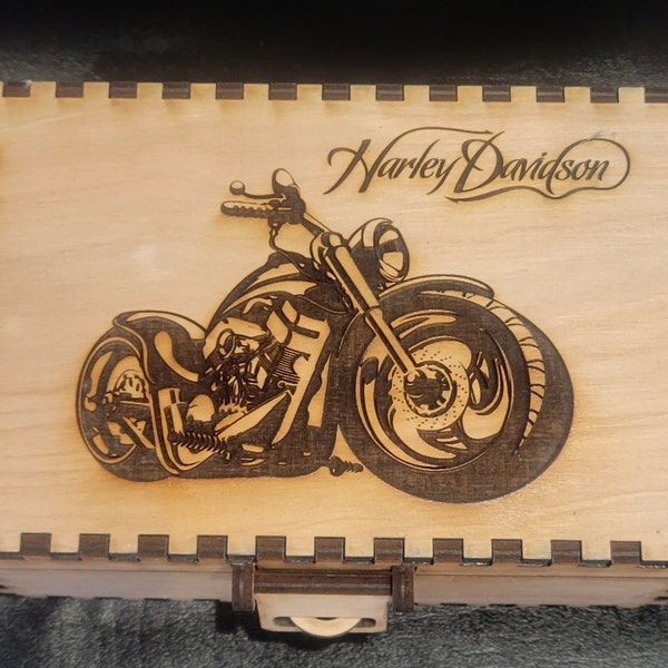 Harley Davidson Laser engraved locking box