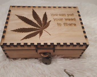 Hemp Cannabis Jewellery Box Boxes Pot Pill-Box Boxes Wooden Brass 