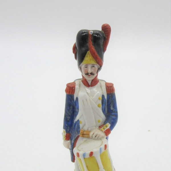 Antique Sitzendorf Scheibe Alsbach Small Napoleonic Solider Figurine w Drum