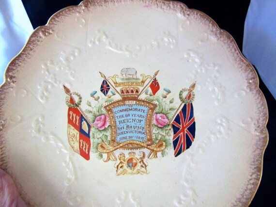 RARE, Antique Plate, Queen Victoria's Diamond Jubilee, 1897